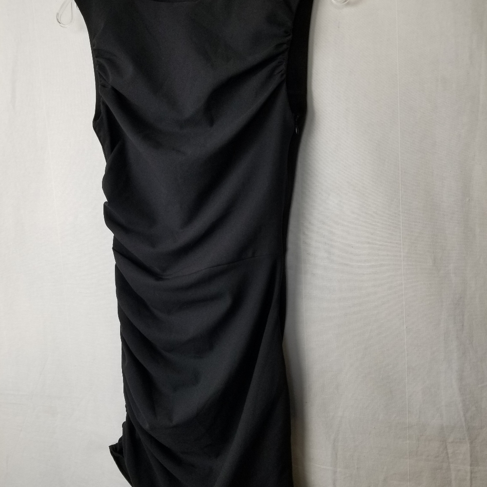 Zara Black Ruched Sides Sleeveless Bodycon Mini Dress Size XS - Picture 10 of 14